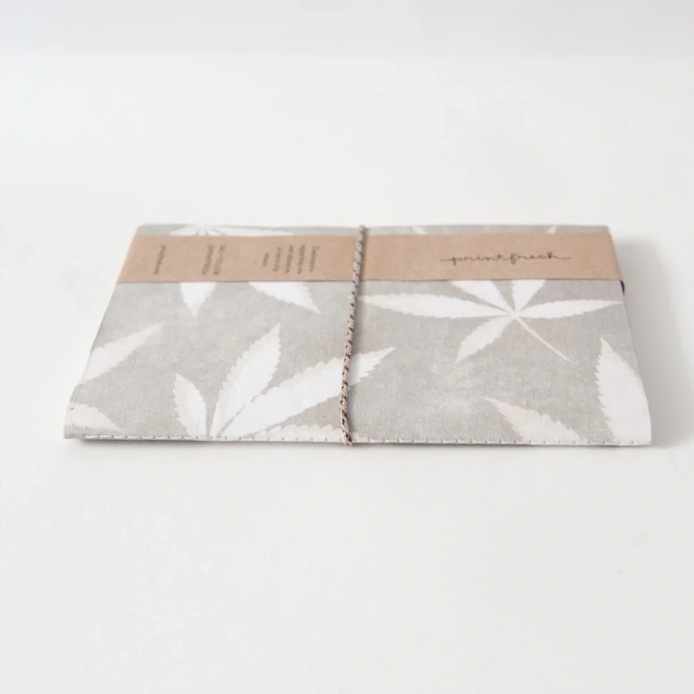 Print Fresh Leaf Print Cotton Bound Lined Journal